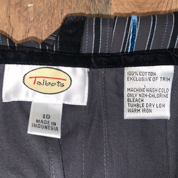 Talbots 4 Velvet Stripes on Off-Black Full Skirt Semi-Formal Evening Wear. NWT - Picture 2 of 7